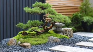 Konsep bonsai harmonis dengan lanskap