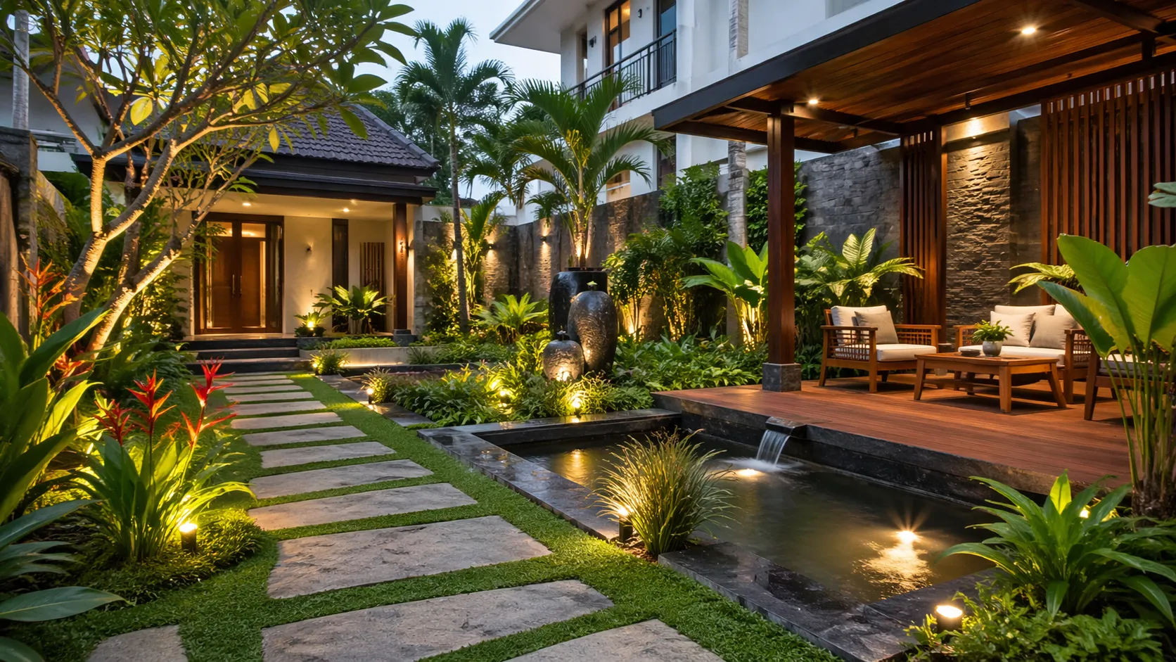 Taman rumah mewah