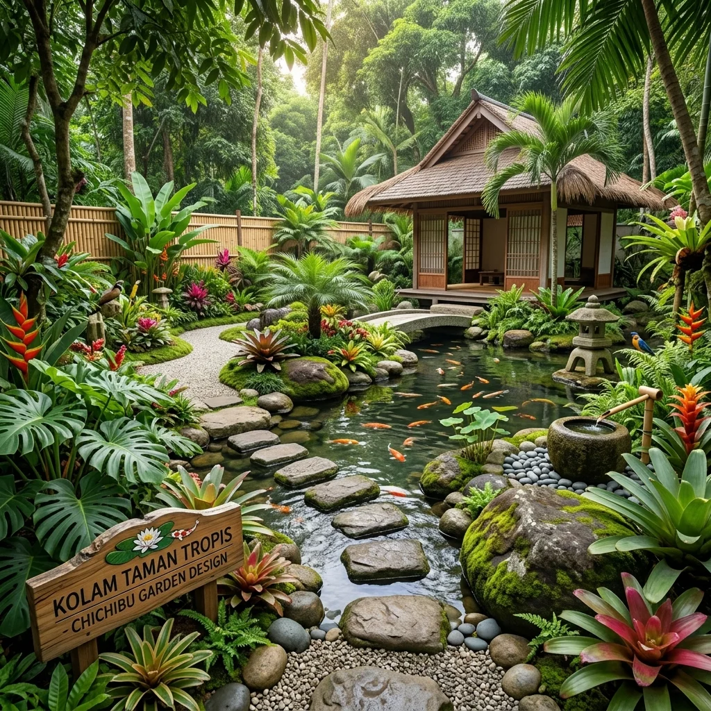 Kolam taman tropis
