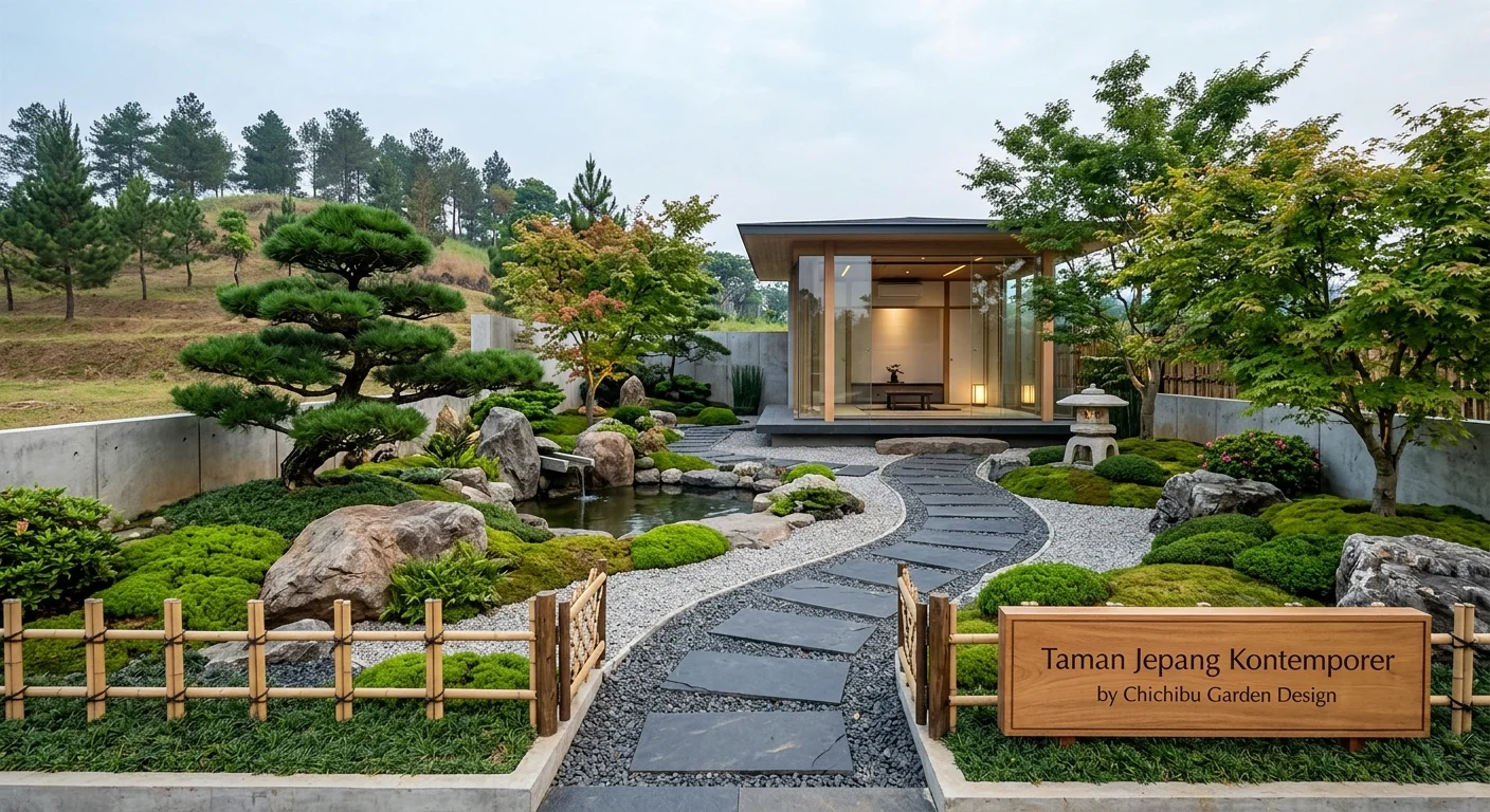 Taman jepang kontemporer medan
