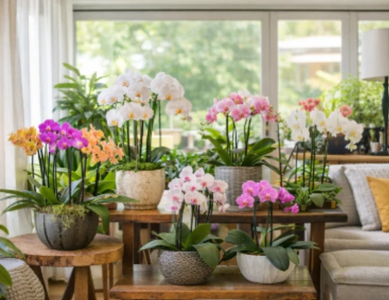 anggrek dalam taman tropis